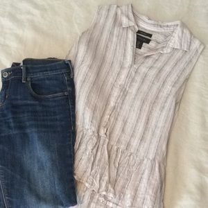 Tahari linen top